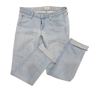 Sz 26 Hudson "Bacara" Straight Leg Cropped Cuff Denim Jeans Made in USA